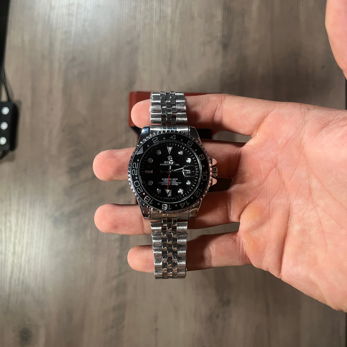 Reloj Negro Acero – Estilo GMT-Master