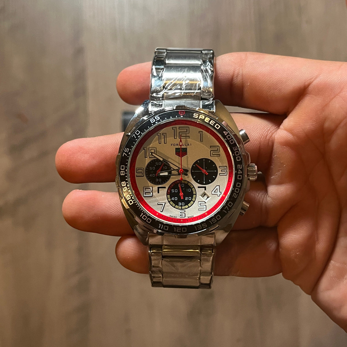 Reloj Plata Rojo Racing – Estilo Formula 1