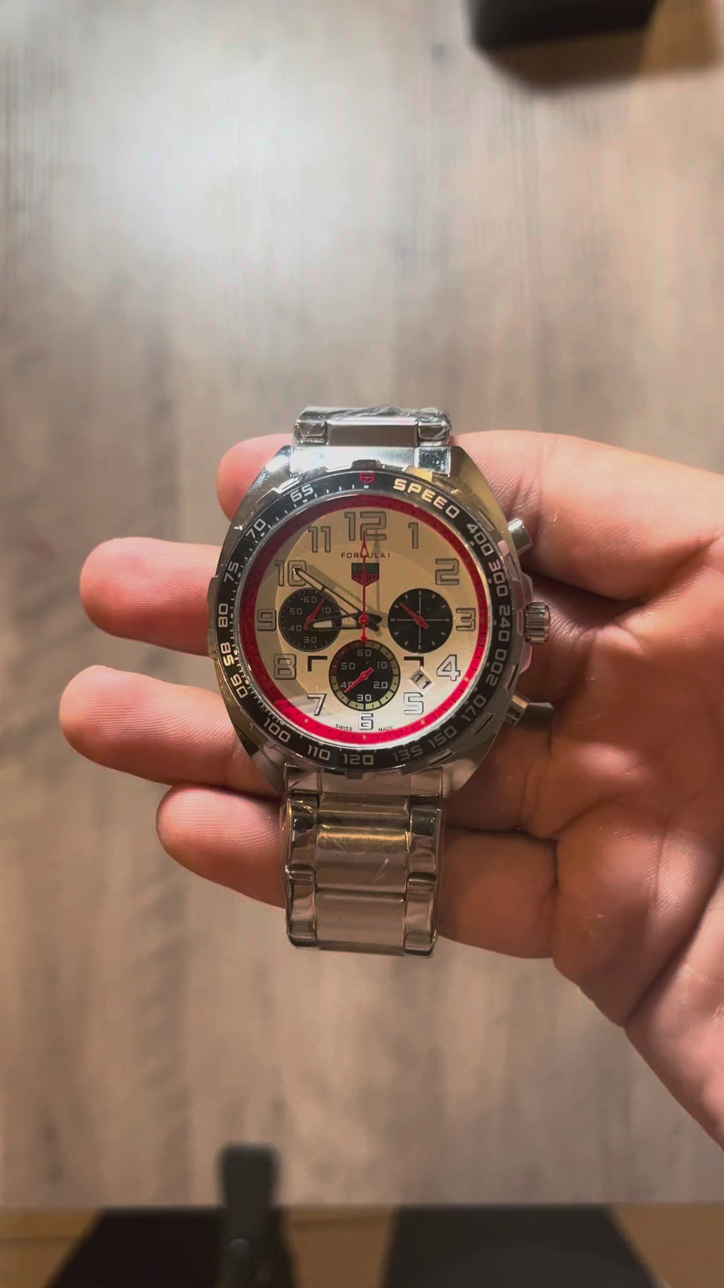 Reloj Plata Rojo Racing – Estilo Formula 1