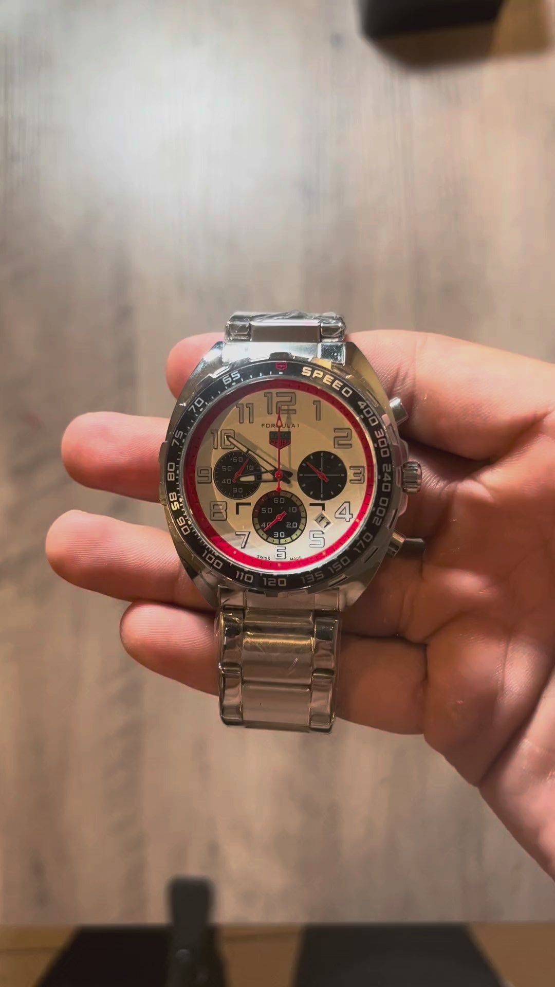 Reloj Plata Rojo Racing – Estilo Formula 1