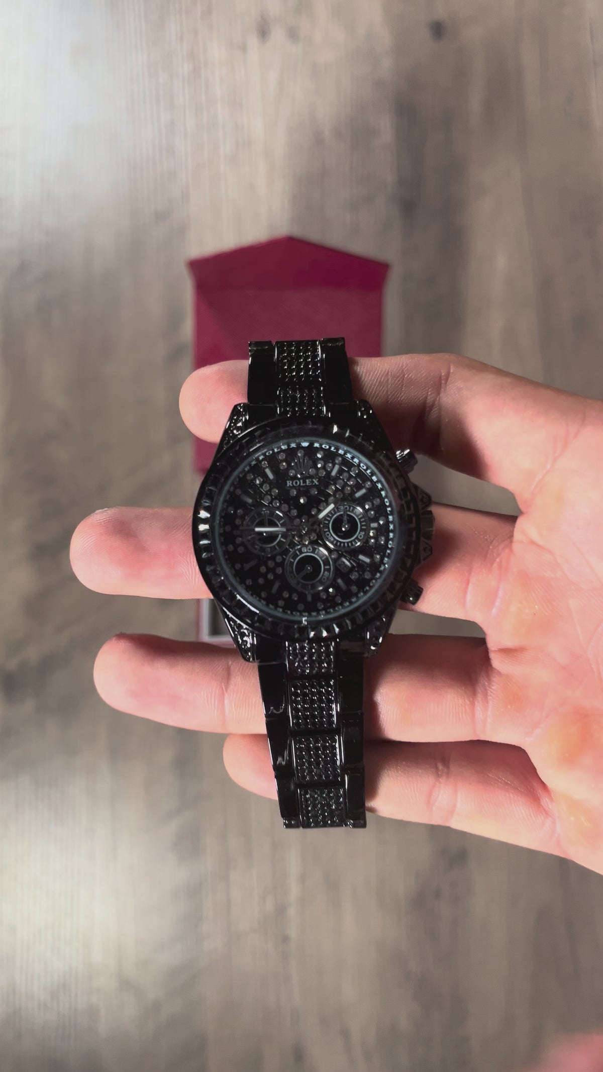 Reloj Full Black Iced – Estilo Daytona