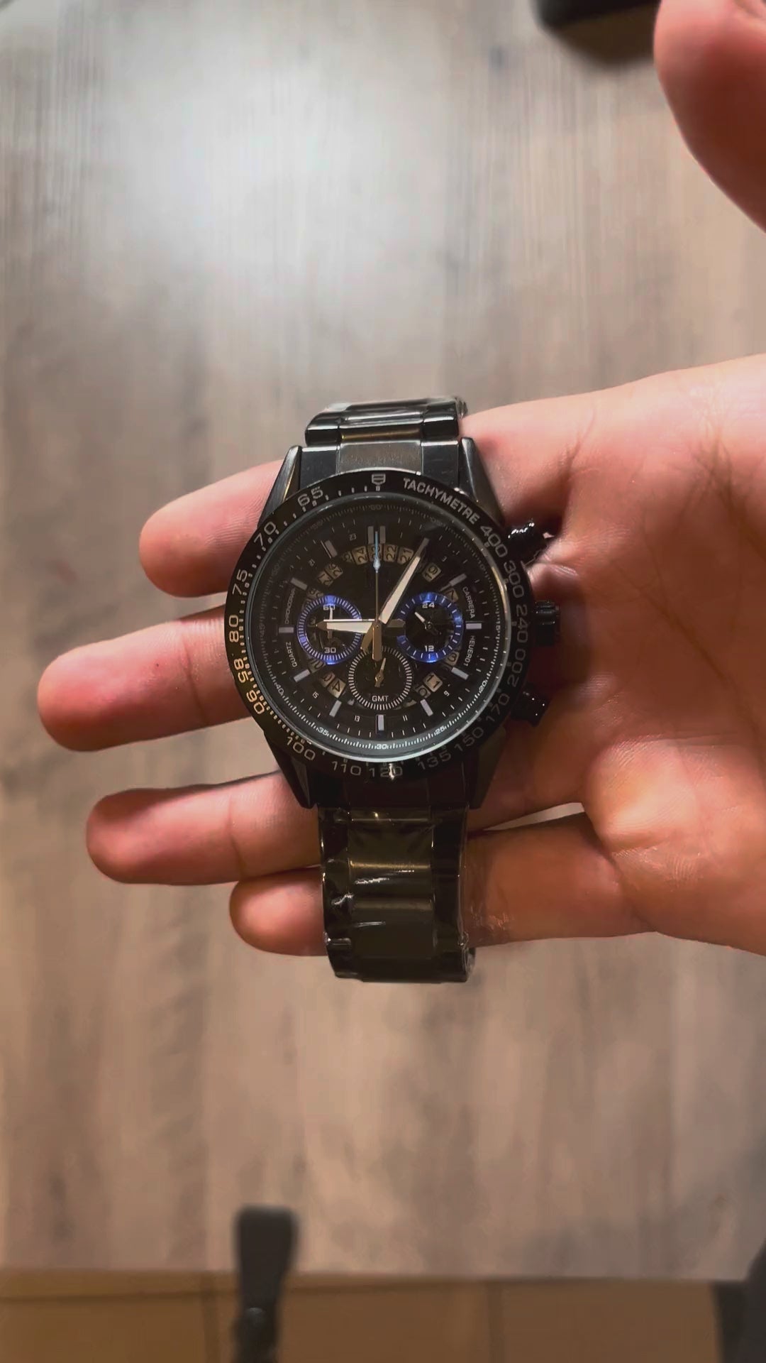 Reloj Negro Azul Carrera Cronógrafo – Estilo Carrera