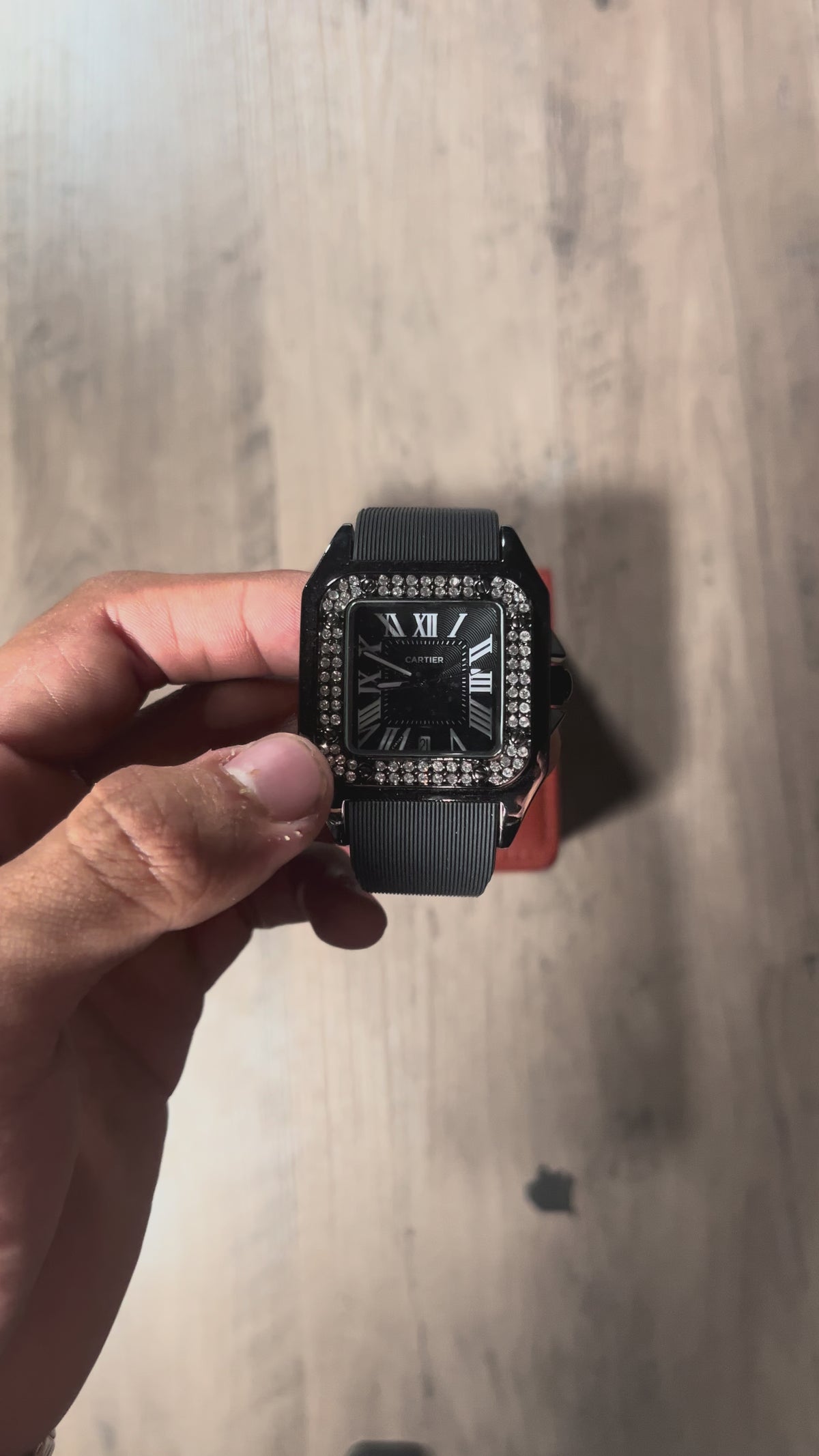 Reloj Negro Total con Brillo – Estilo Santos