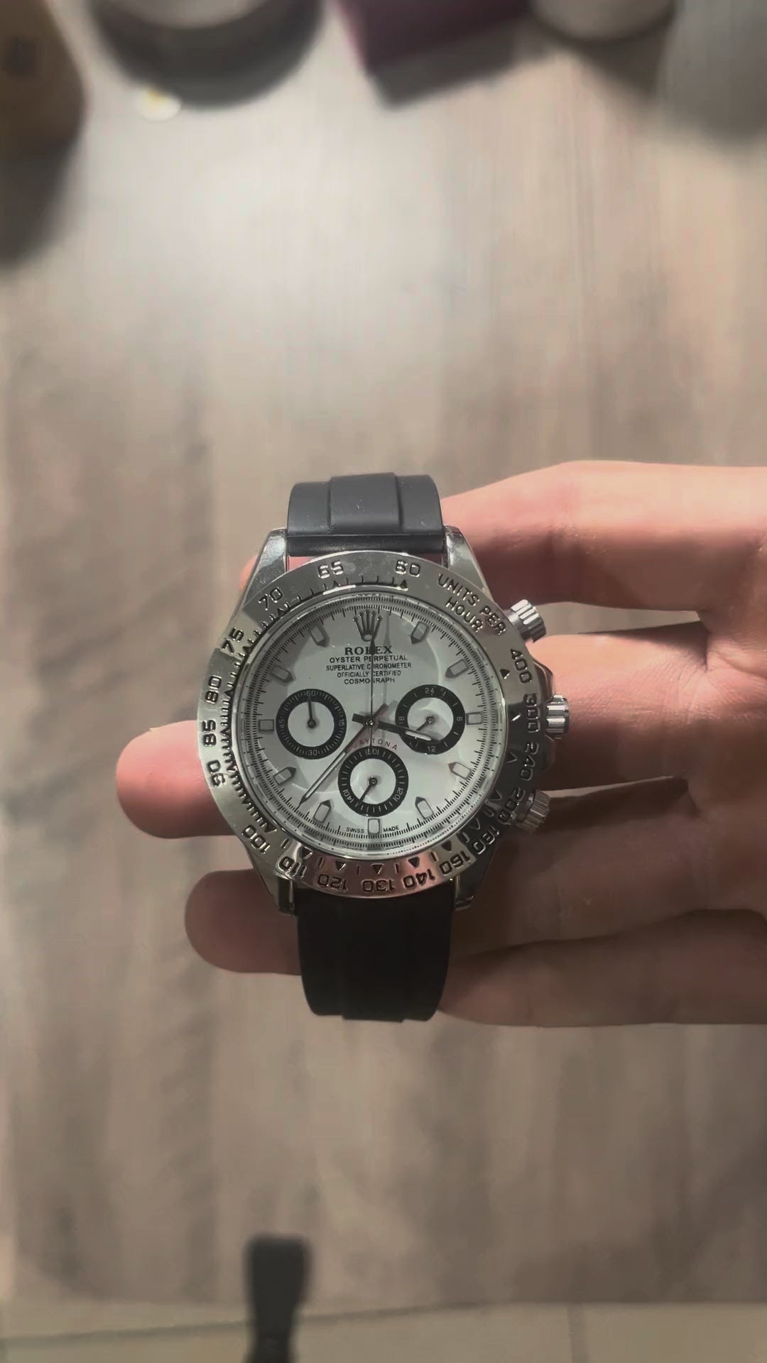 Reloj Plata Blanco Cronógrafo – Estilo Daytona