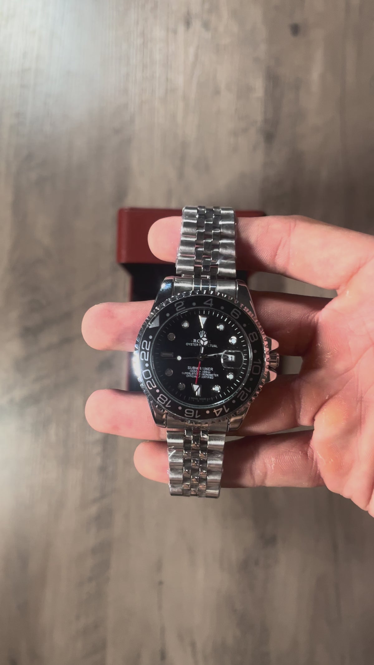Reloj Negro Acero – Estilo GMT-Master