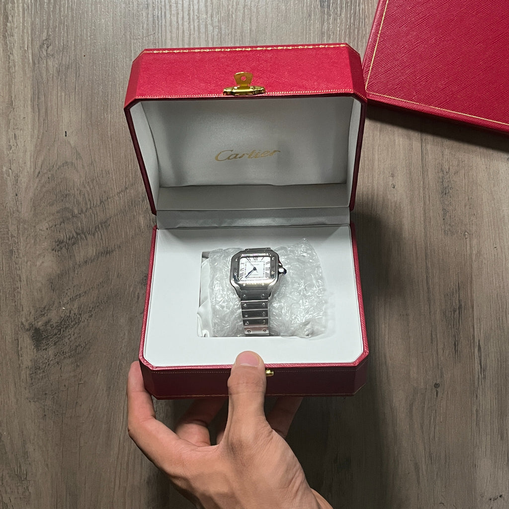 Reloj Acero Esfera Blanca Clásico – Estilo Santos – Phantom Relojes